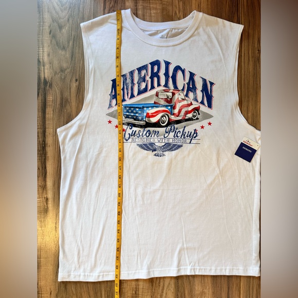 NWT White Cotton Sleeveless Men’s Shirt Size L - Picture 6 of 7